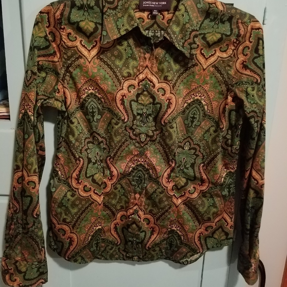 Long sleeve blouse, multicolored